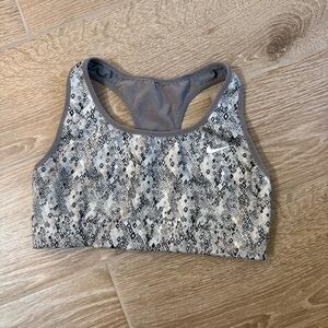 Nike Gray Patterned Racerback Sports Bra Size XS